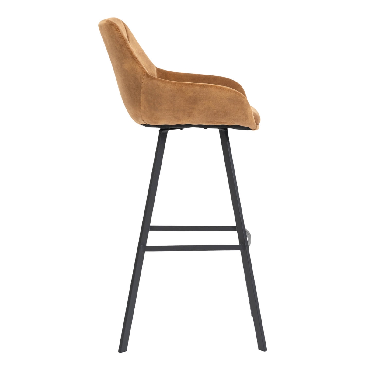 Chaise de Bar en Métal Avec Accoudoirs Pour Restaurant - BIAS - Velours Gold – Image 3