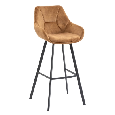 Horeca-Metalen-Bar-Armstoel-BIAS-Goud-VelvetFluweel