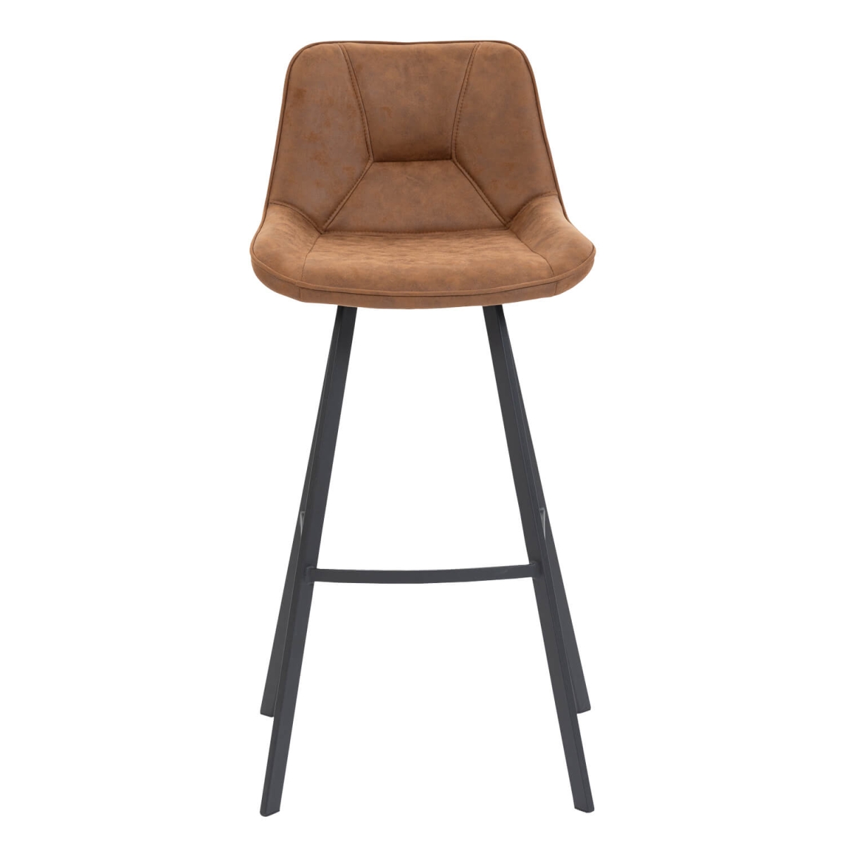 Horeca Metalen Barstoel - CARMEN - Cognac Microvezel - Afbeelding 2