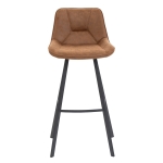 Horeca Metalen Barstoel - CARMEN - Cognac Microvezel - Afbeelding 2