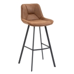 Horeca-Metalen-Barstoel-CARMEN-Vintage-Microvezel-Cognac