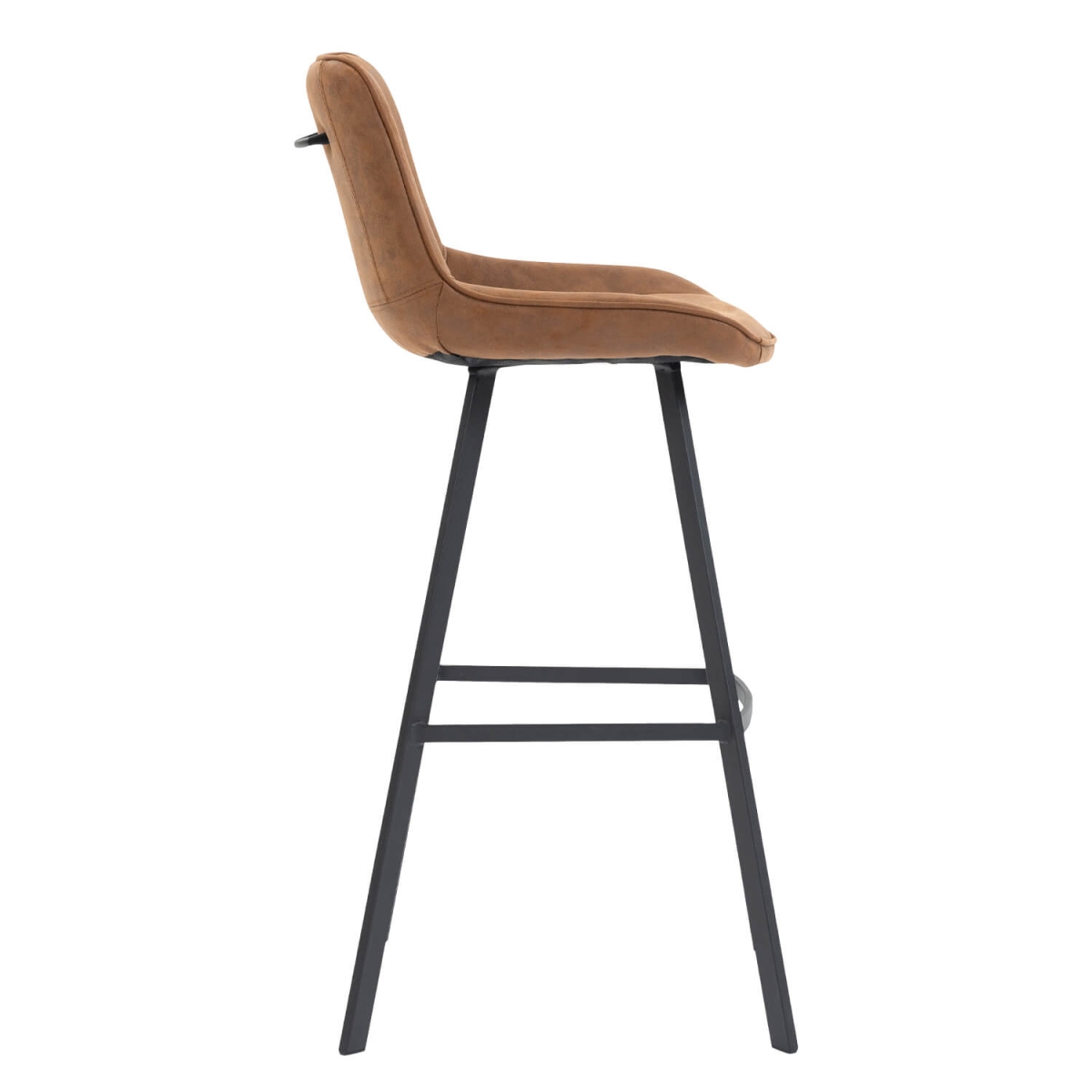 Horeca Metalen Barstoel - CARMEN - Cognac Microvezel - Afbeelding 3