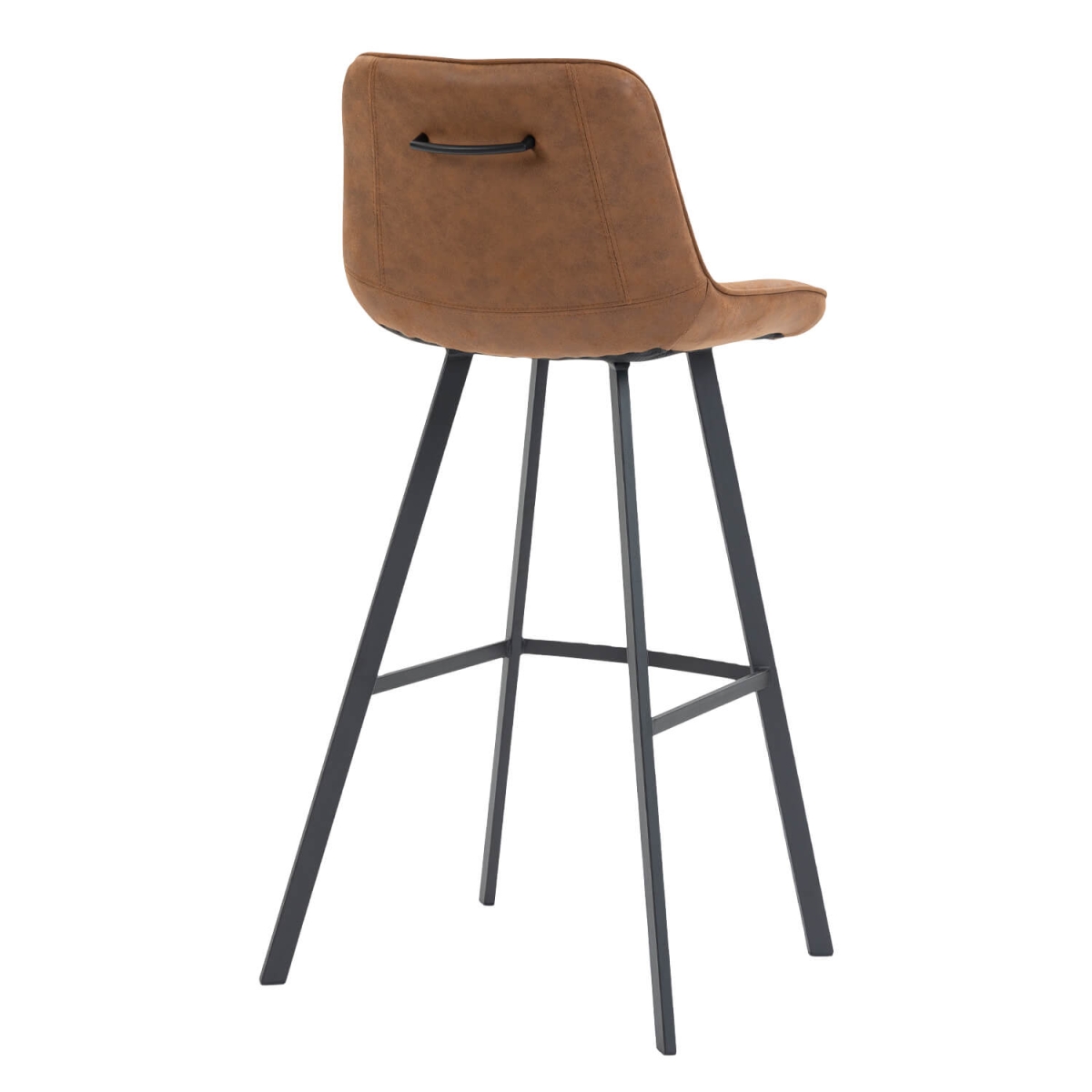 Horeca Metalen Barstoel - CARMEN - Cognac Microvezel - Afbeelding 4