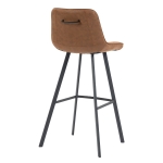 Horeca Metalen Barstoel - CARMEN - Cognac Microvezel - Afbeelding 4