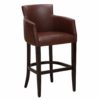 Horeca-Houten-Bar-Armstoel-OMEGA-Bruin-Kunstleer