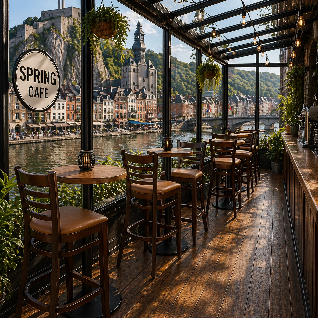 Horeca-Houten-Barstoel-RIVA-taupe-Kunstleer Horeca-Houten-Barstoel-RIVA-taupe-Kunstleer