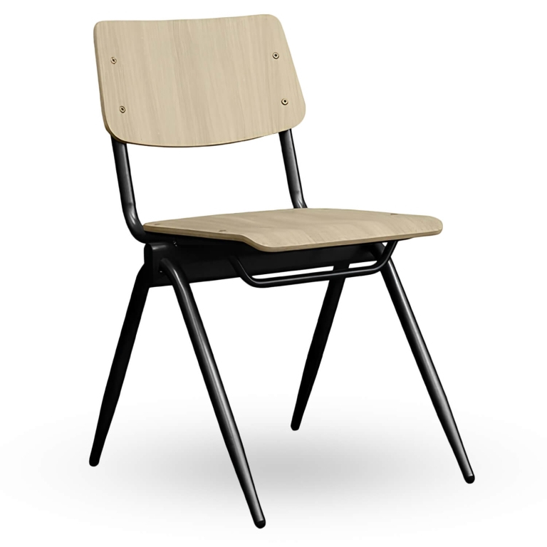 Stapelbare-Schoolstoel-OXFORD-Naturel-Hout
