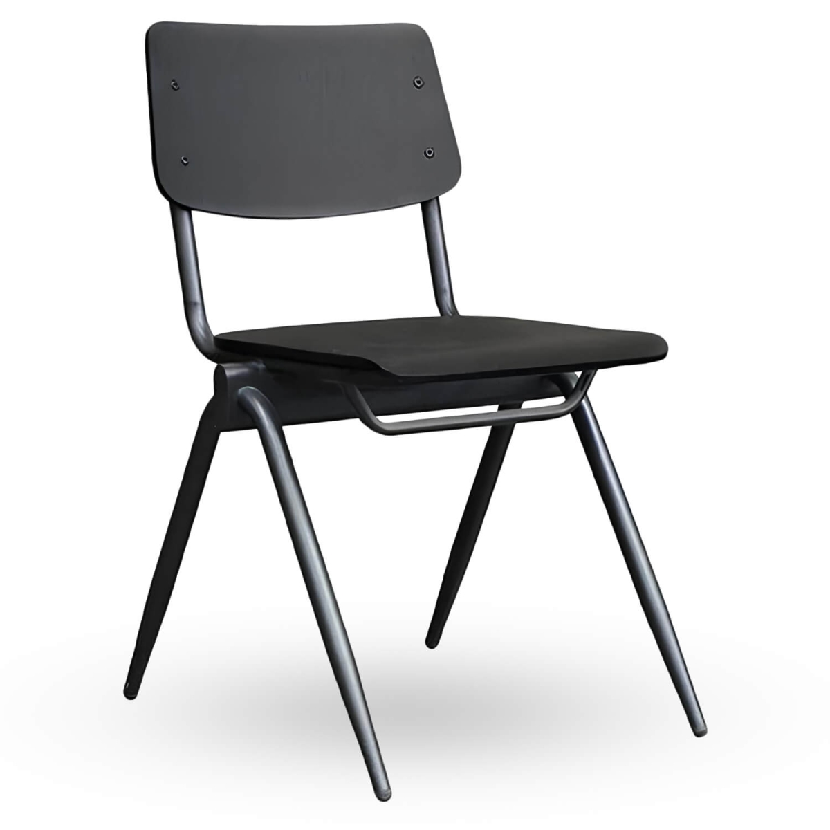 Stapelbare-Schoolstoel-OXFORD-Zwart-Hout Stapelbare-Schoolstoel-OXFORD-Zwart-Hout