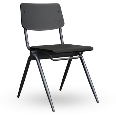 Stapelbare-Schoolstoel-OXFORD-Zwart-Hout