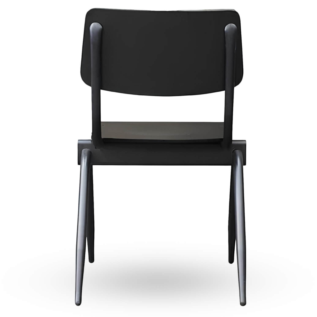 Stapelbare-Schoolstoel-OXFORD-Zwart-Hout-A