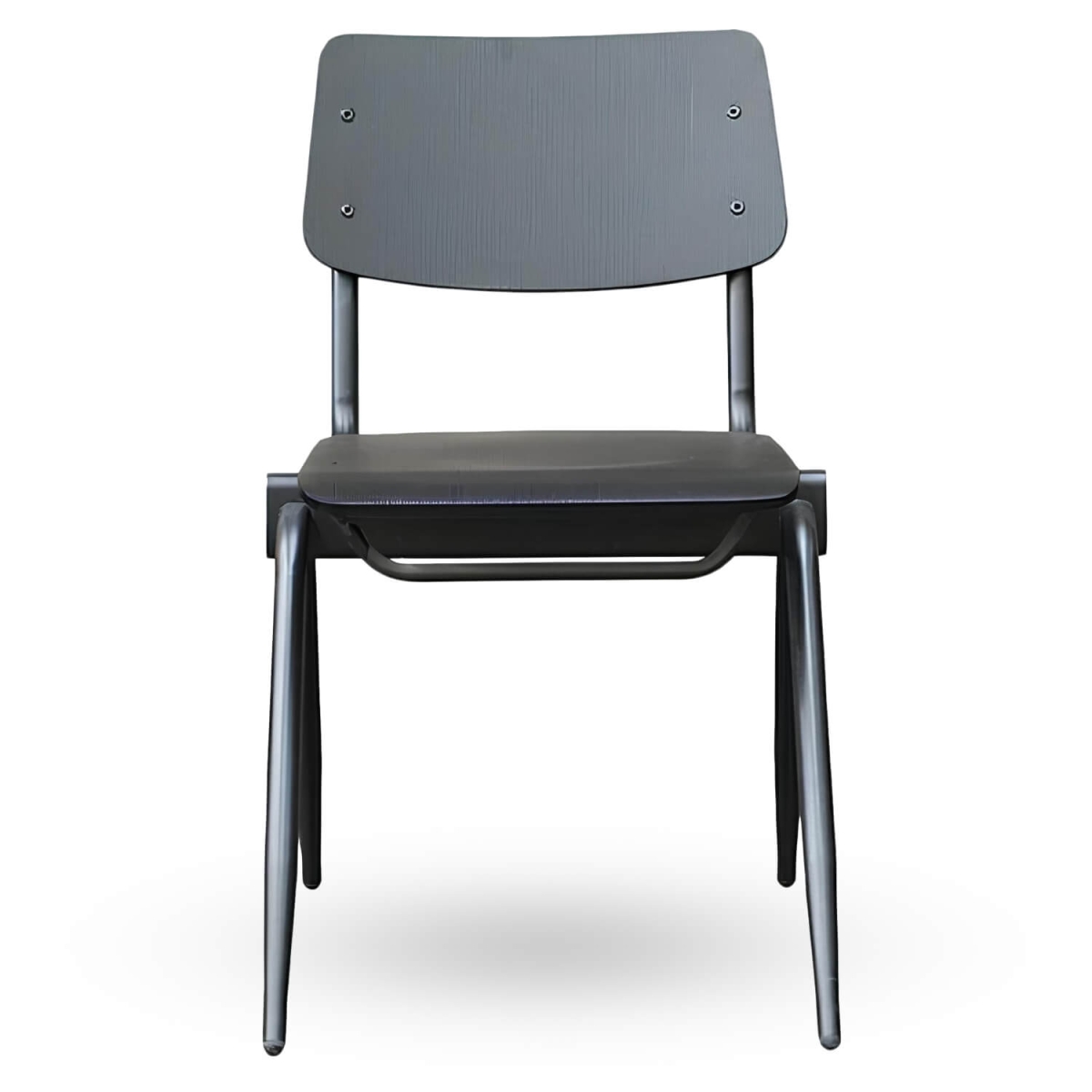 Stapelbare-Schoolstoel-OXFORD-Zwart-Hout-V