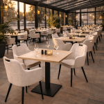 Horeca-Armstoel-VICTORIA-creme-Microvezel