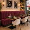 Horeca-Eetbank-SAFRAN-Bordeuax-Velvet-Fluweel-Set